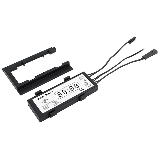 Double Button Time Temperature Display LED Touch Sensor Switch For Bathroom With CCT Change