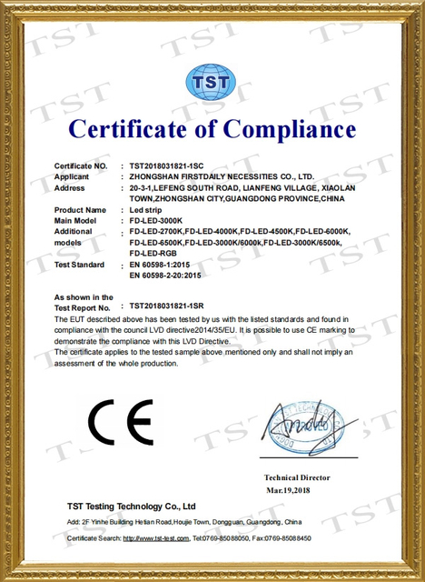LED Strip certificates